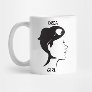 Girl with sun glasses and a  orca whale optical illusion- legended Mug